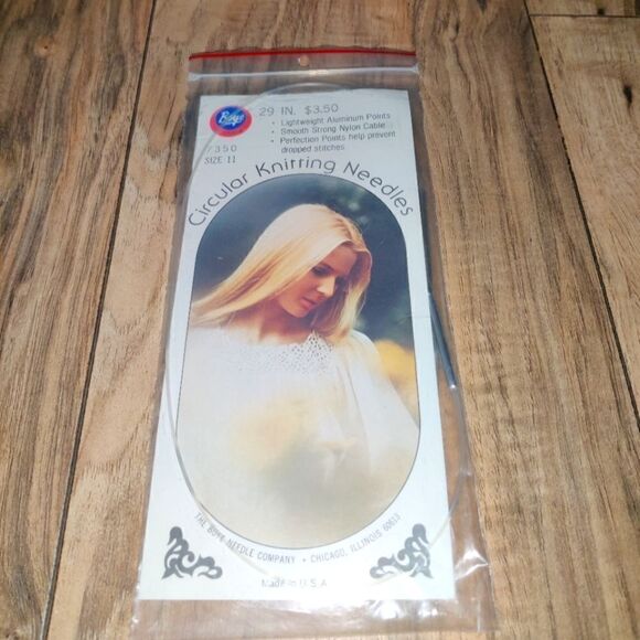 Vintage Aluminum 29” BOYE Circular Knitting Needles Size 11 USA #7350 - Picture 1 of 6